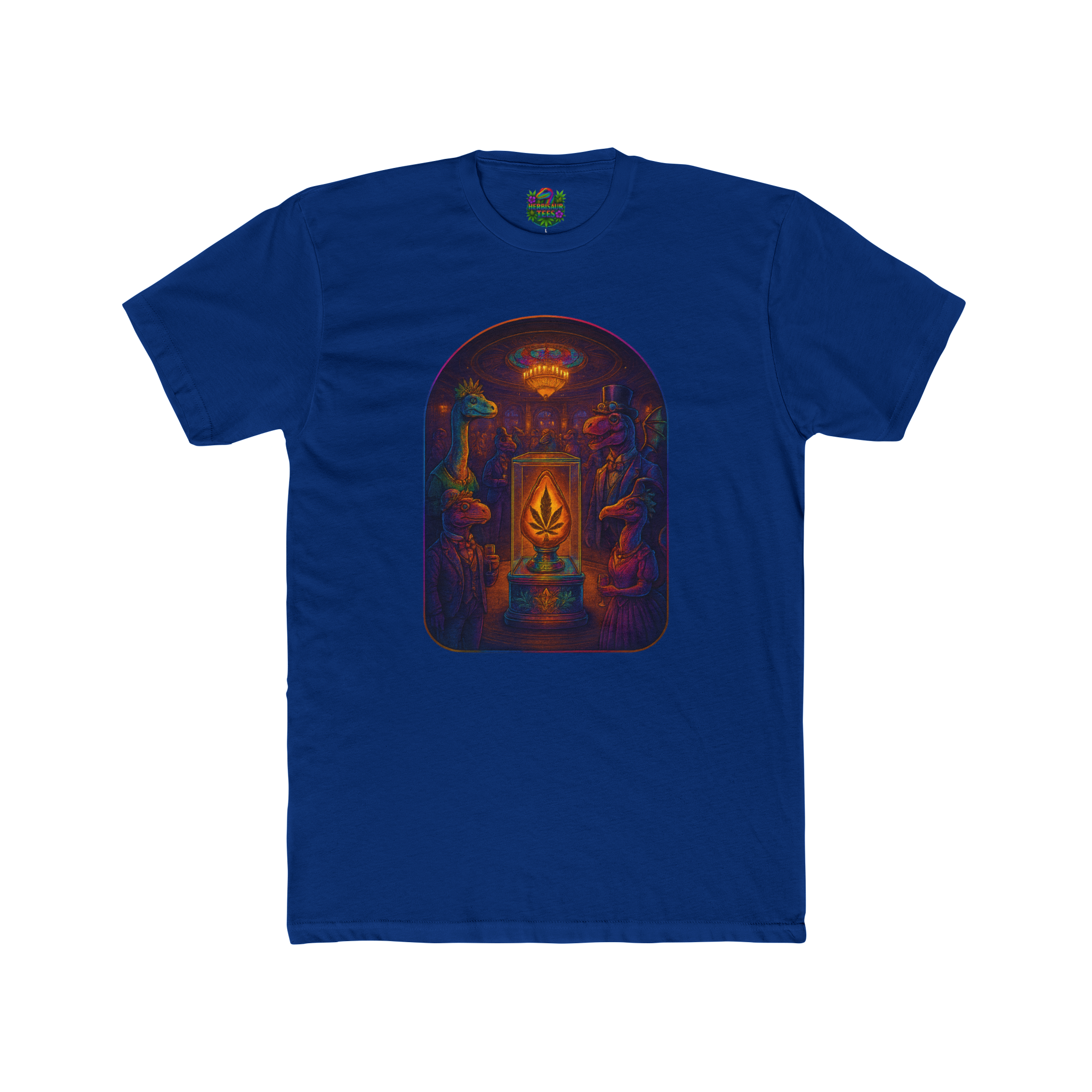 Colorful Dapper Dinos' Club 420 Tee | Next Level 3600 Unisex Cotton Tee (18+)