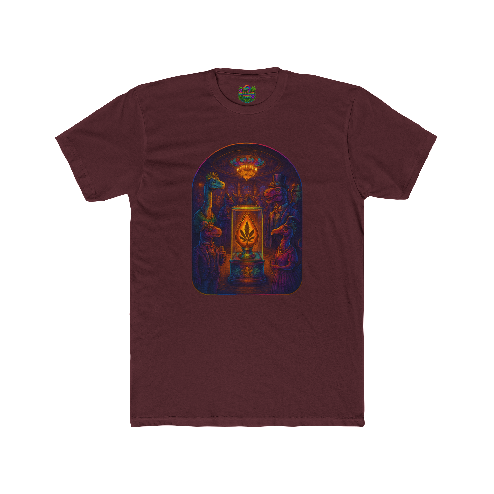 Colorful Dapper Dinos' Club 420 Tee | Next Level 3600 Unisex Cotton Tee (18+)