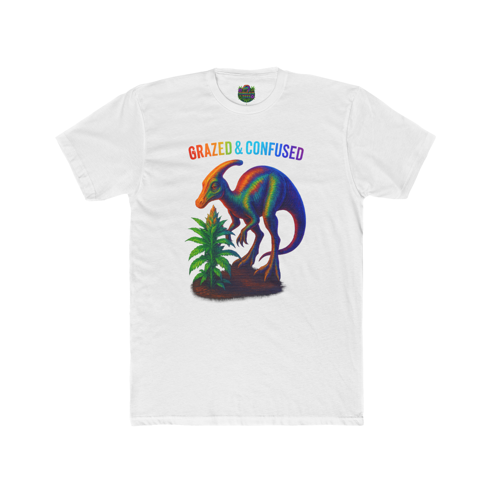 Grazed and Confused Parasaurolophus 420 Tee | Next Level 3600 Unisex Cotton Tee (18+)