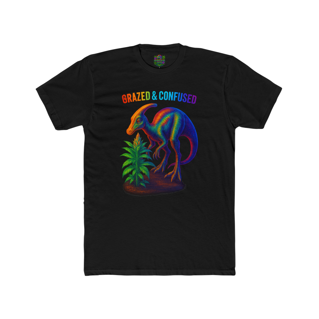 Grazed and Confused Parasaurolophus 420 Tee | Next Level 3600 Unisex Cotton Tee (18+)
