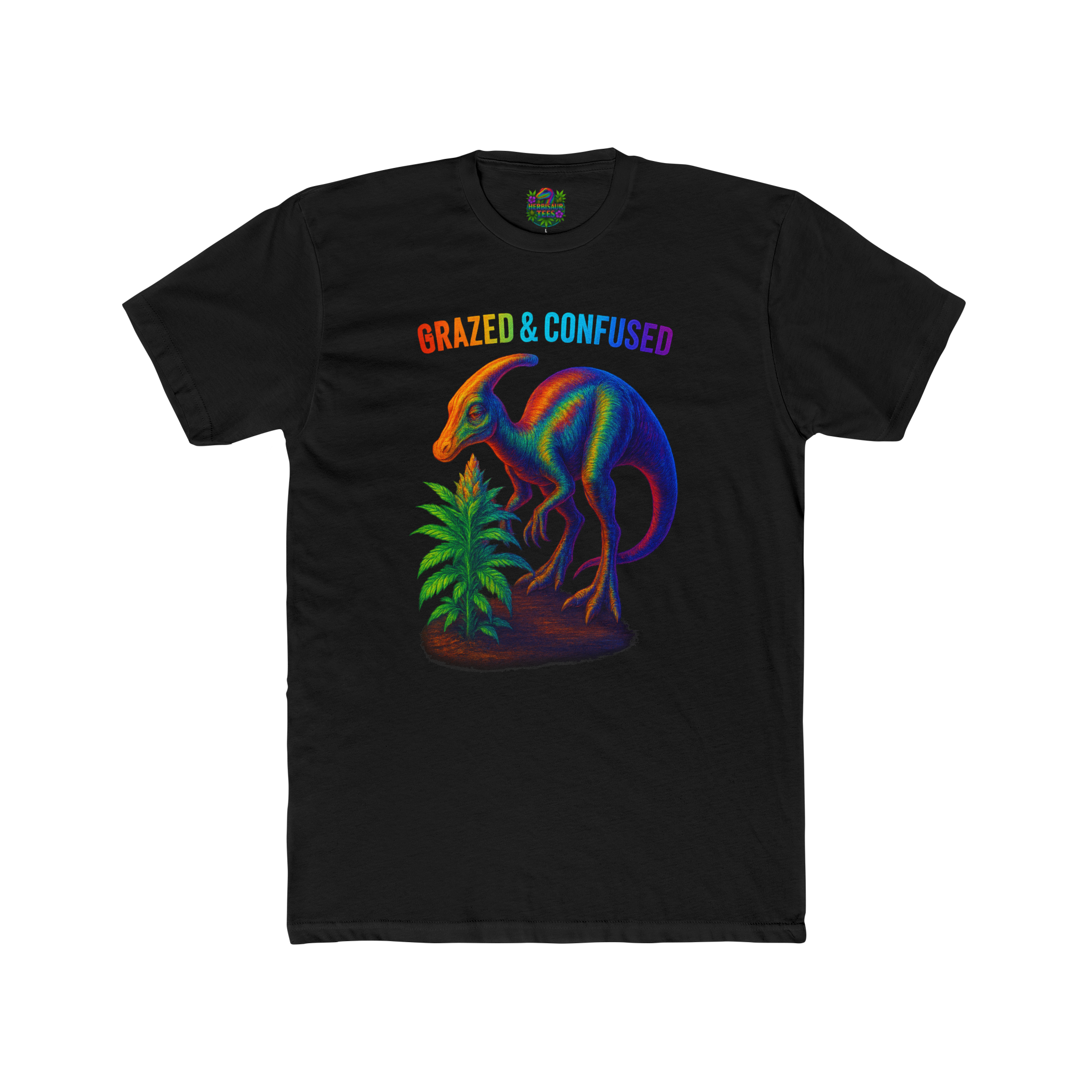 Grazed and Confused Parasaurolophus 420 Tee | Next Level 3600 Unisex Cotton Tee (18+)