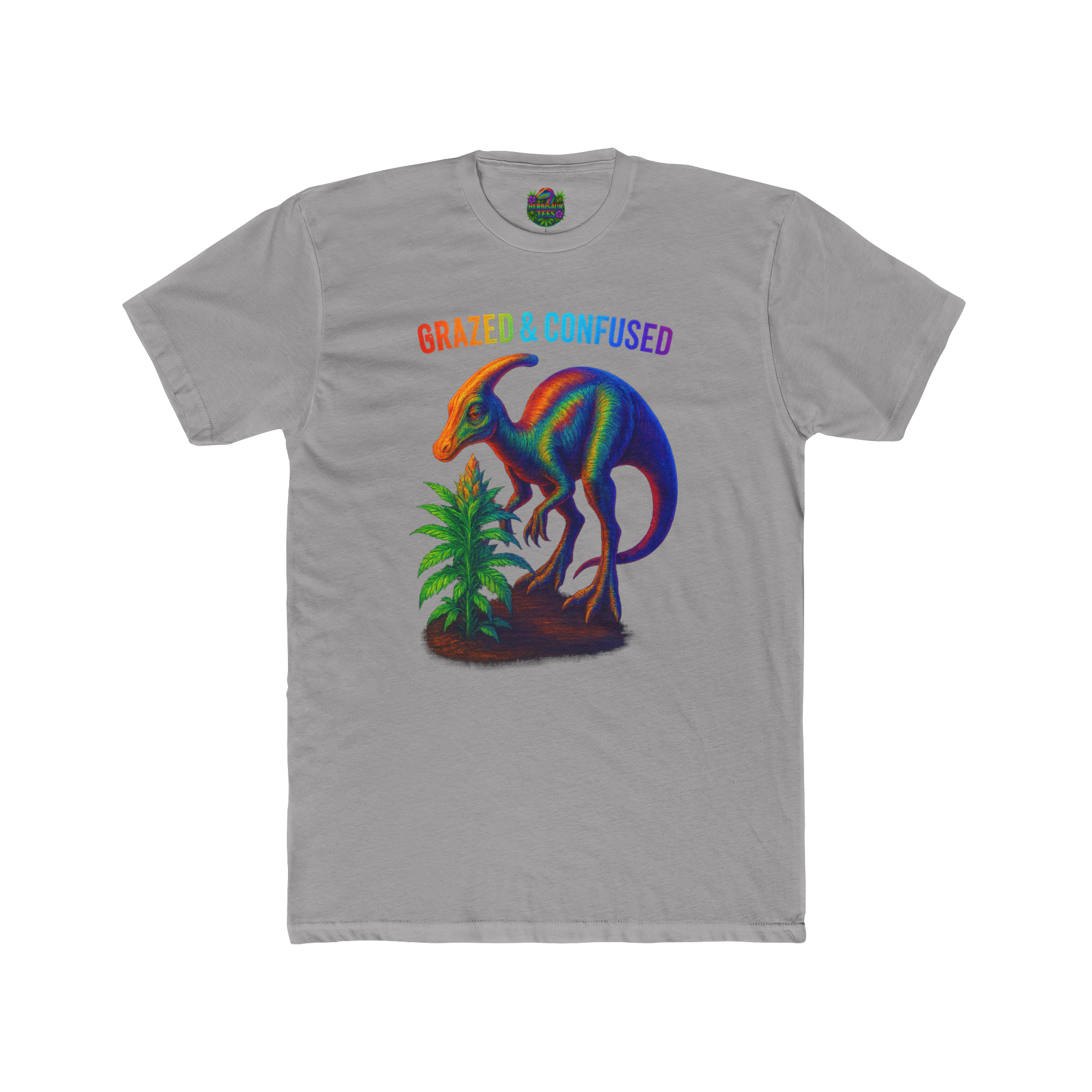 Grazed and Confused Parasaurolophus 420 Tee | Next Level 3600 Unisex Cotton Tee (18+)