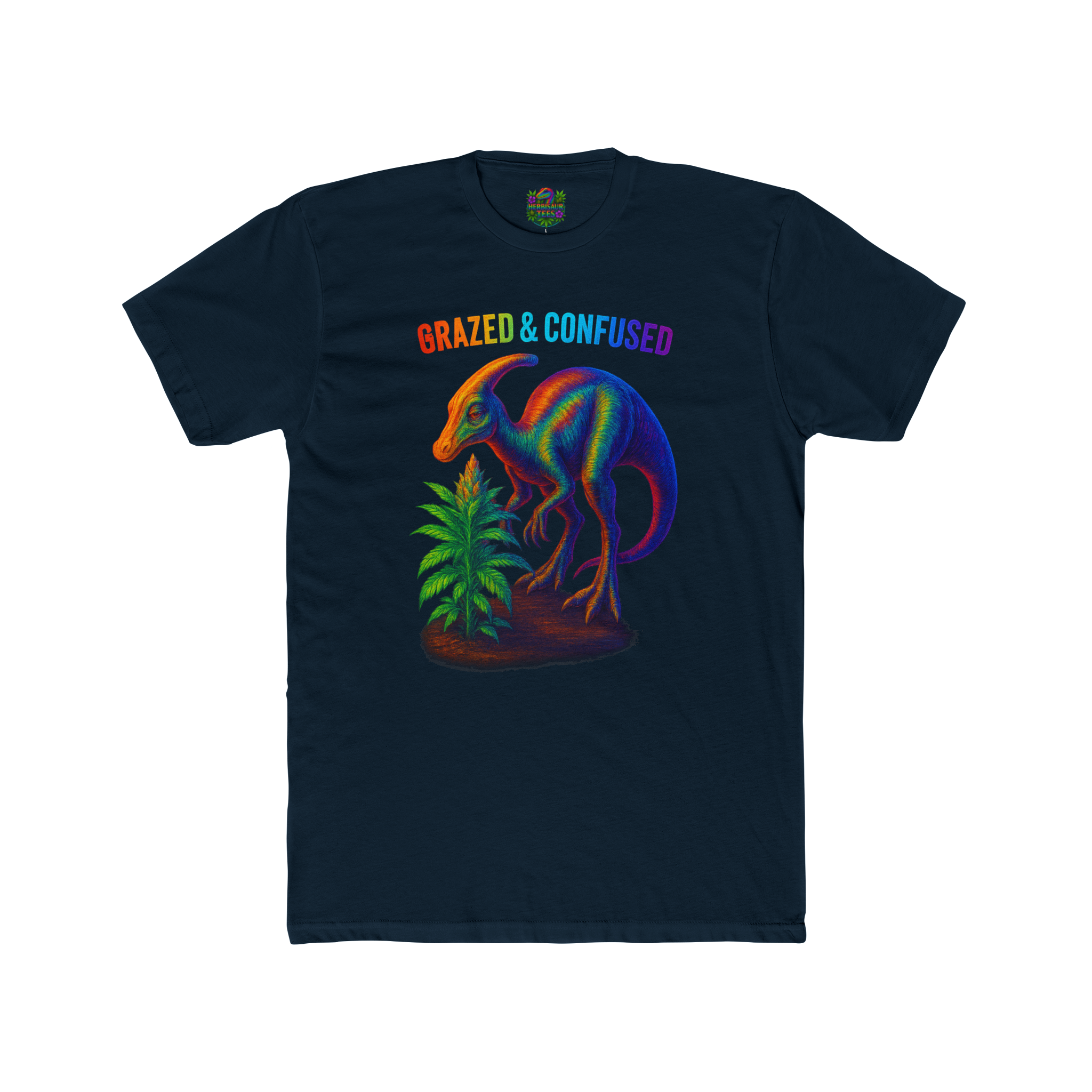 Grazed and Confused Parasaurolophus 420 Tee | Next Level 3600 Unisex Cotton Tee (18+)