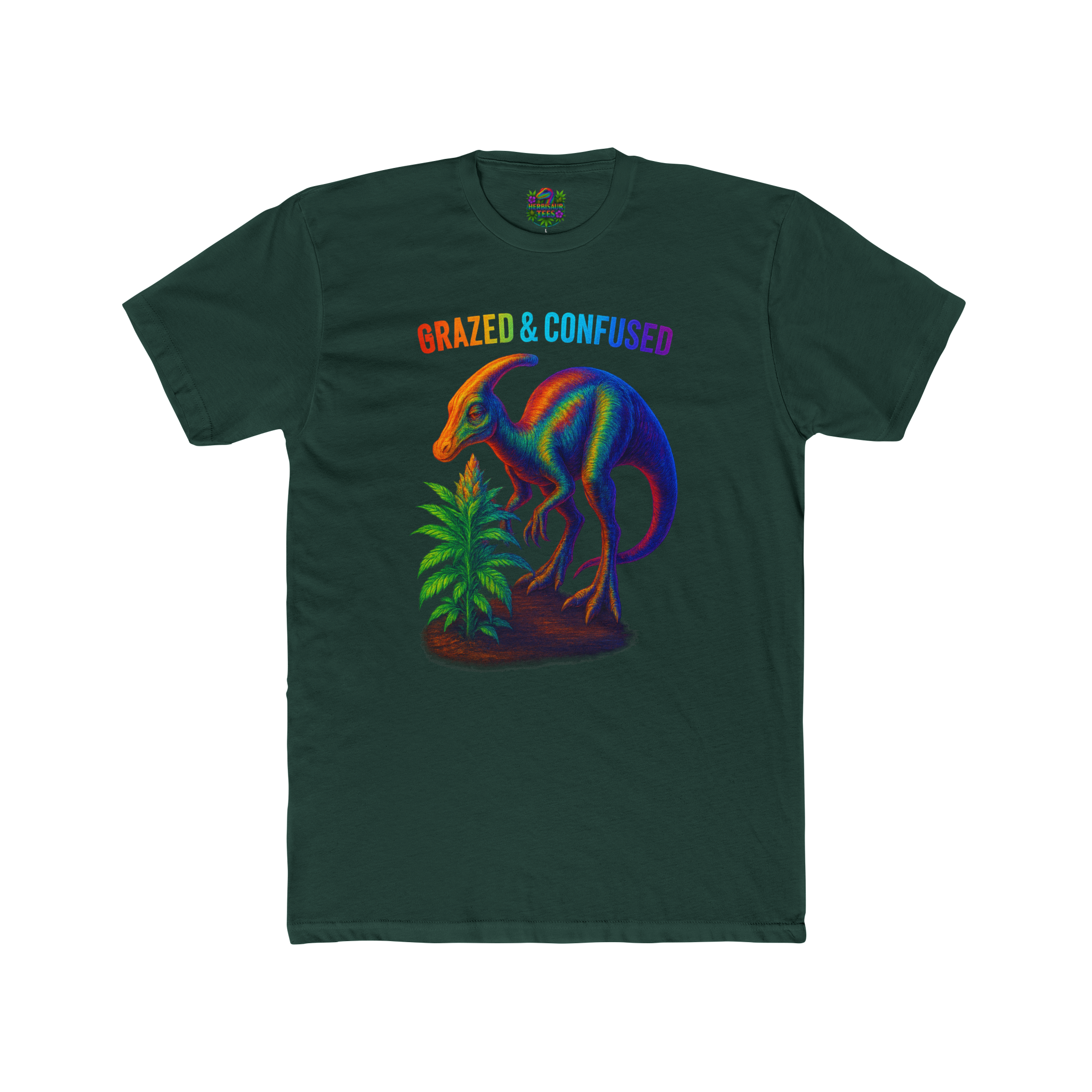 Grazed and Confused Parasaurolophus 420 Tee | Next Level 3600 Unisex Cotton Tee (18+)
