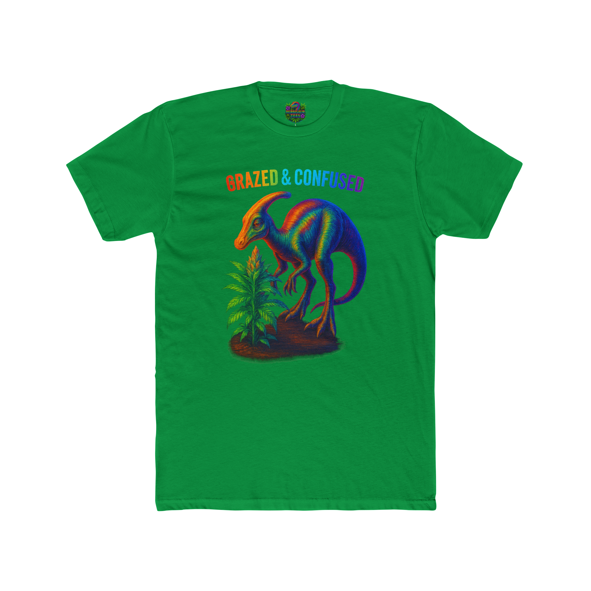 Grazed and Confused Parasaurolophus 420 Tee | Next Level 3600 Unisex Cotton Tee (18+)