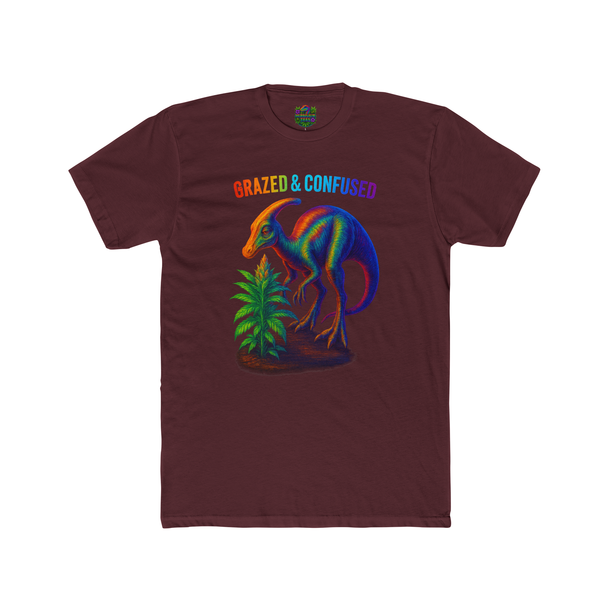 Grazed and Confused Parasaurolophus 420 Tee | Next Level 3600 Unisex Cotton Tee (18+)