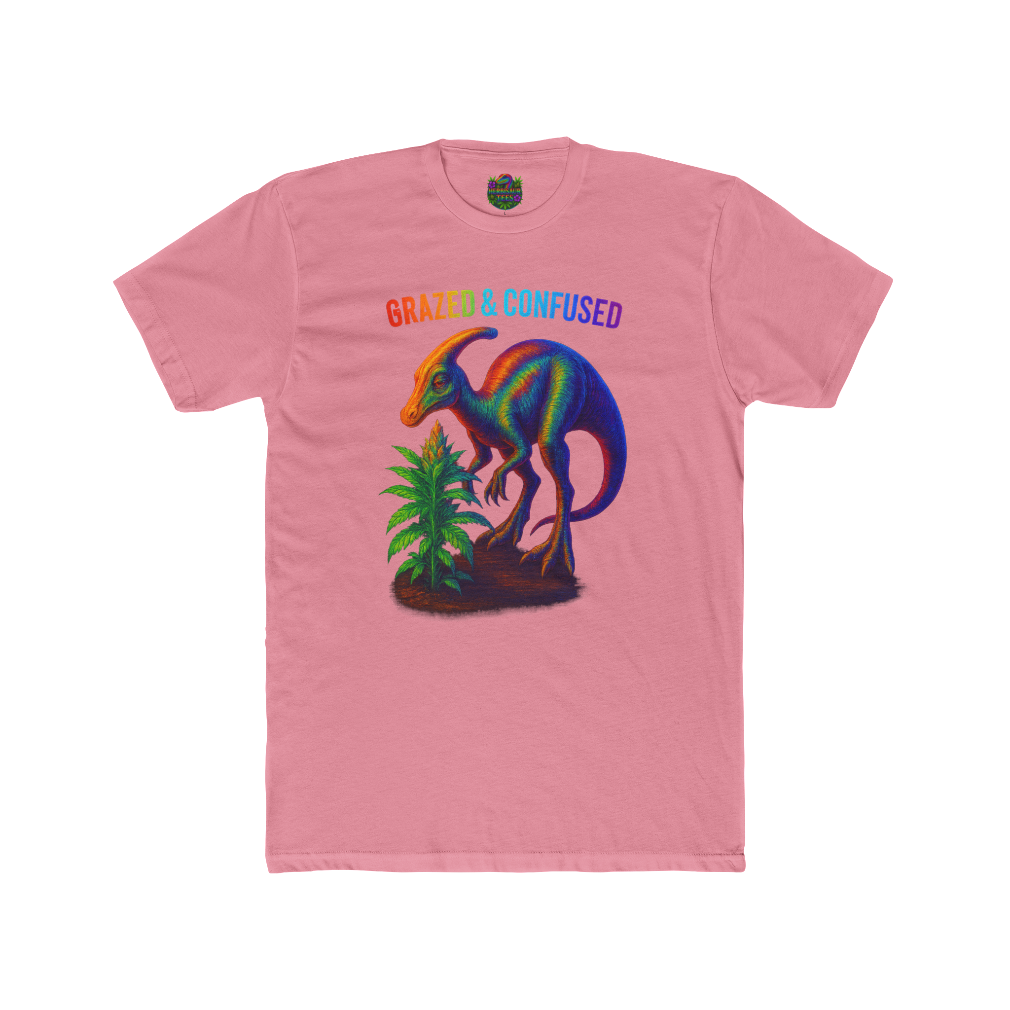 Grazed and Confused Parasaurolophus 420 Tee | Next Level 3600 Unisex Cotton Tee (18+)