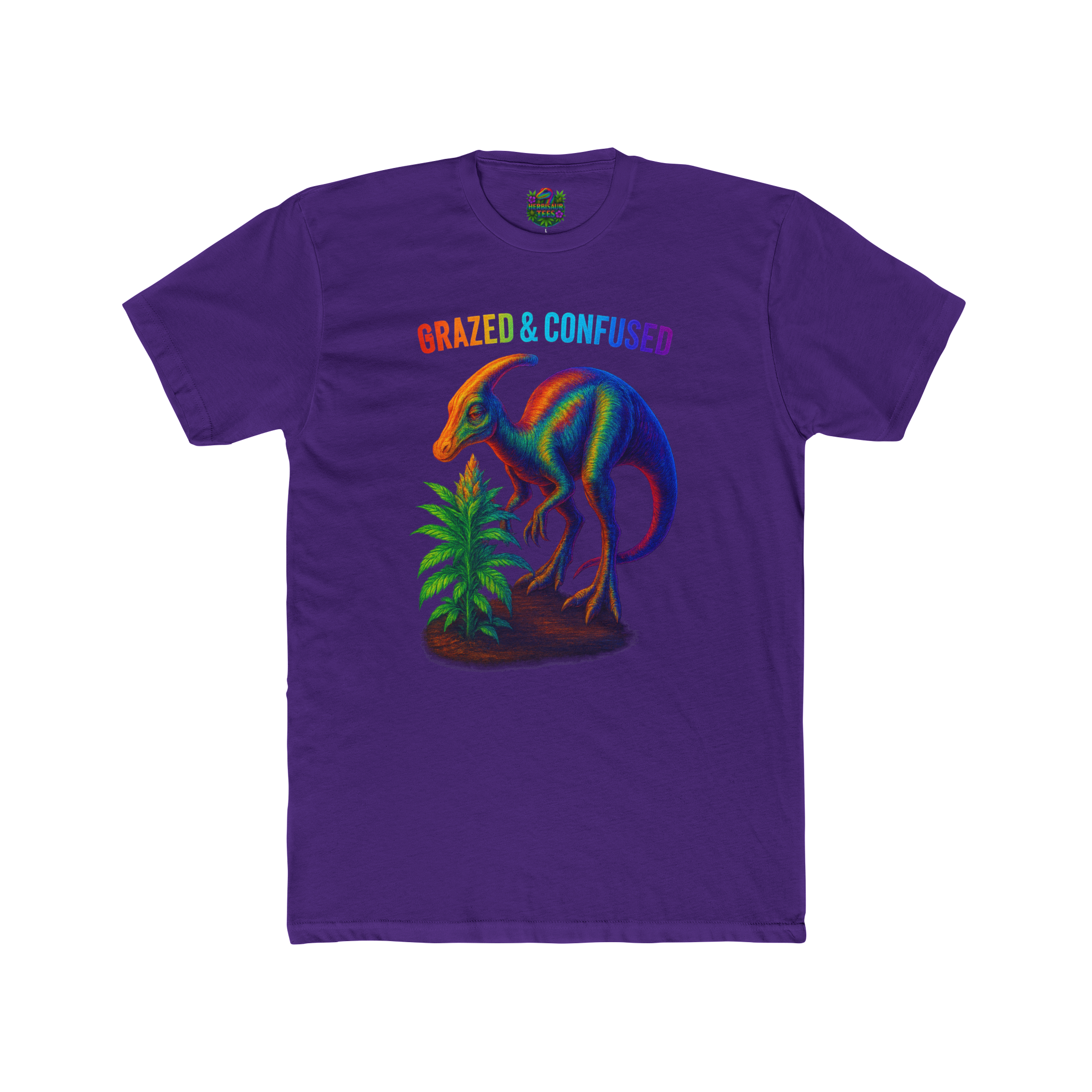 Grazed and Confused Parasaurolophus 420 Tee | Next Level 3600 Unisex Cotton Tee (18+)