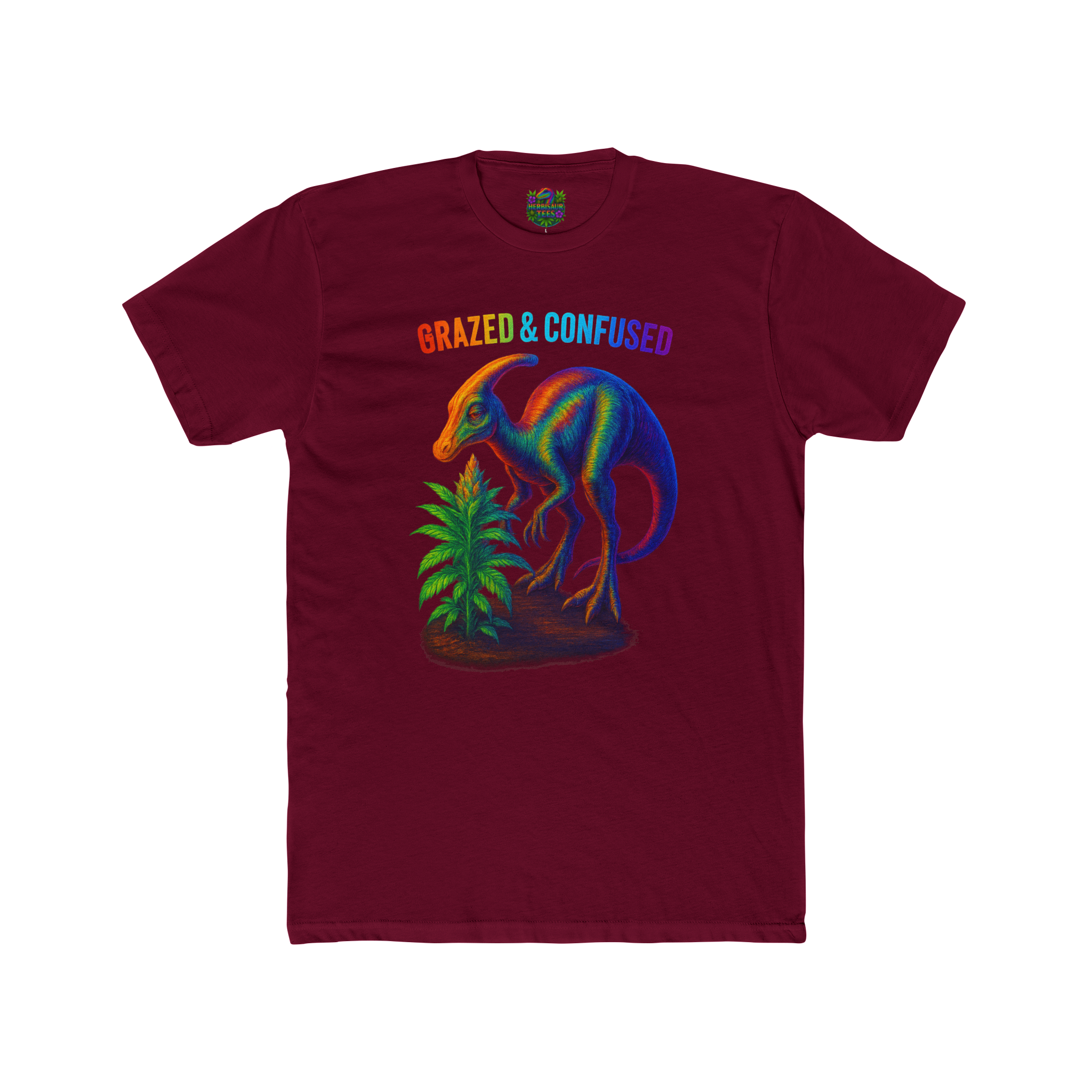 Grazed and Confused Parasaurolophus 420 Tee | Next Level 3600 Unisex Cotton Tee (18+)