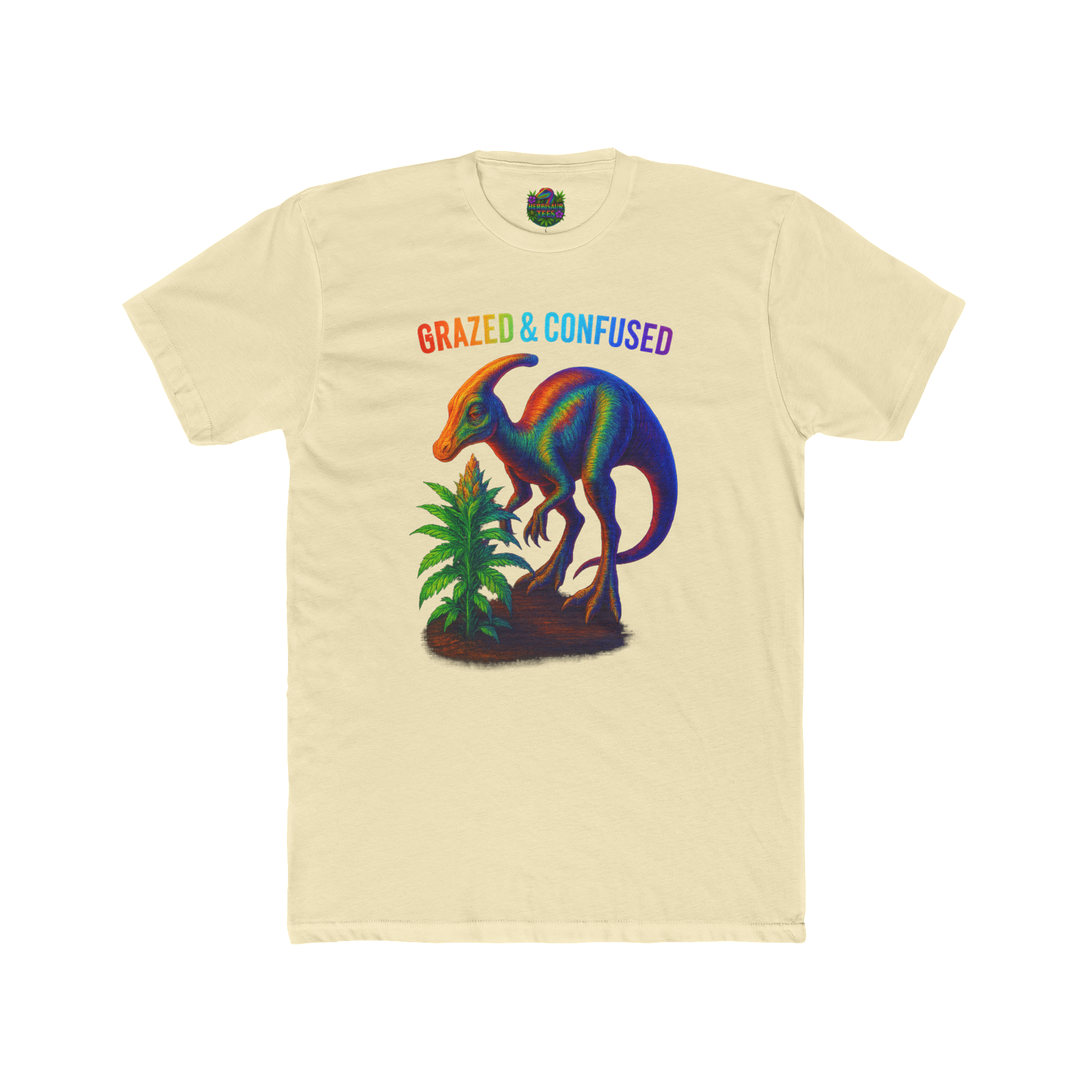 Grazed and Confused Parasaurolophus 420 Tee | Next Level 3600 Unisex Cotton Tee (18+)