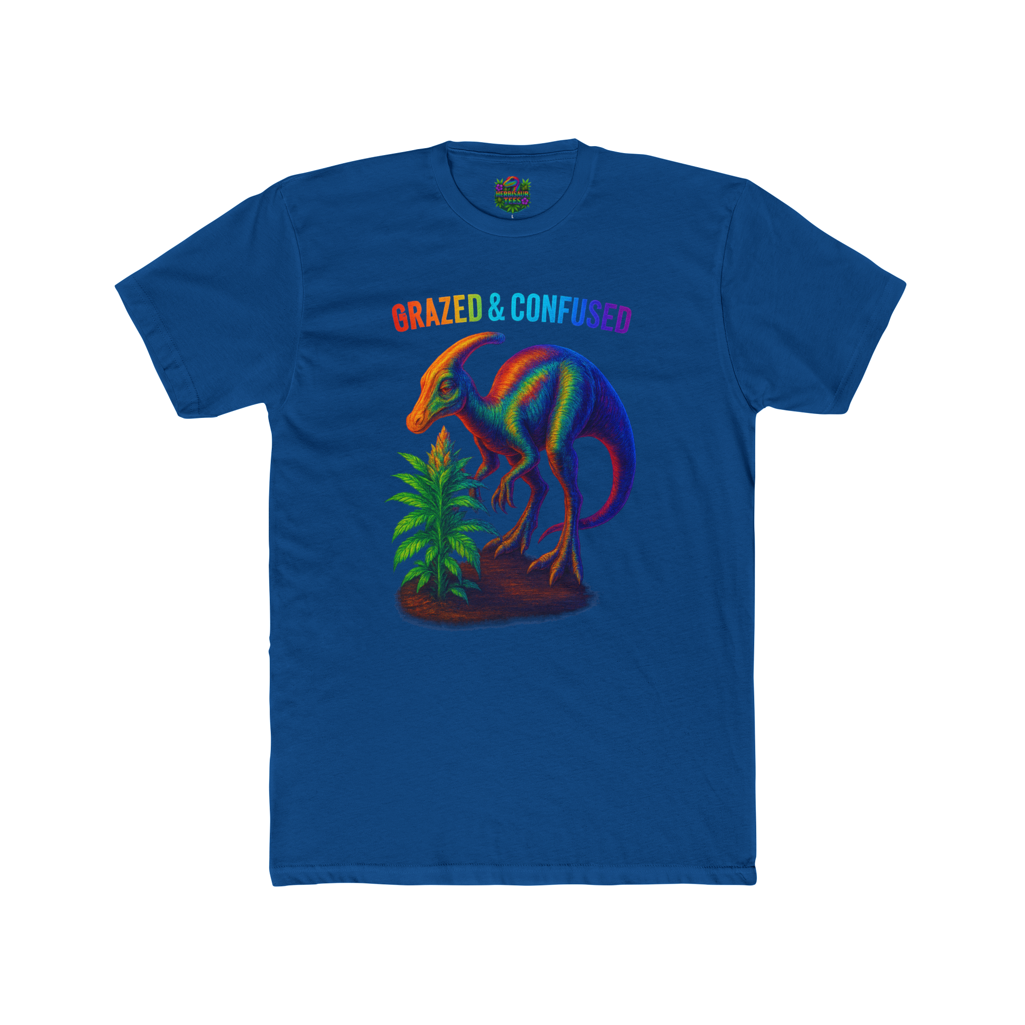 Grazed and Confused Parasaurolophus 420 Tee | Next Level 3600 Unisex Cotton Tee (18+)