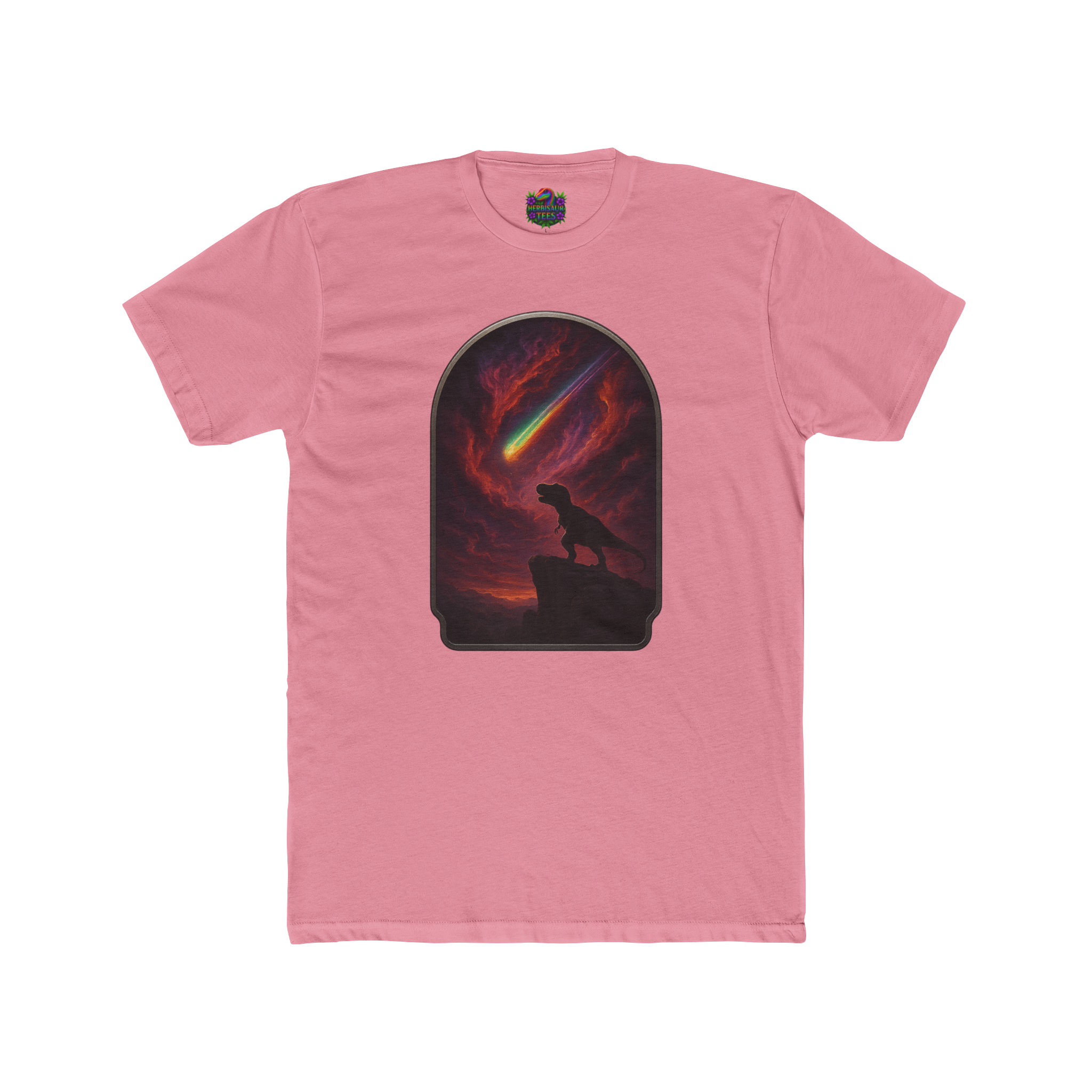 "Final Roar" Tyrannosaurus Rainbow Meteor Tee | Next Level 3600 Unisex Cotton Tee
