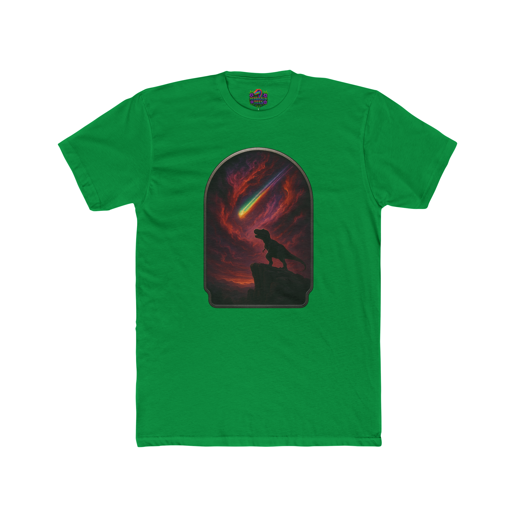 "Final Roar" Tyrannosaurus Rainbow Meteor Tee | Next Level 3600 Unisex Cotton Tee