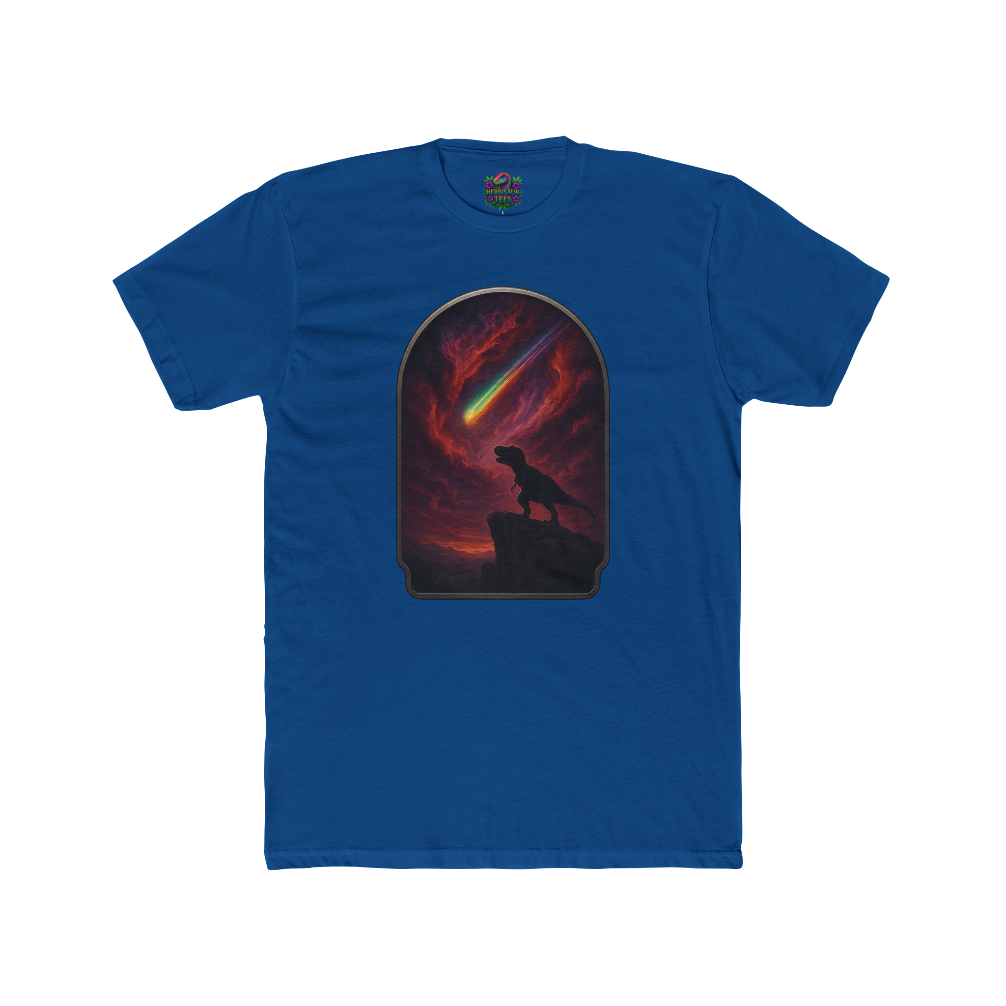 "Final Roar" Tyrannosaurus Rainbow Meteor Tee | Next Level 3600 Unisex Cotton Tee