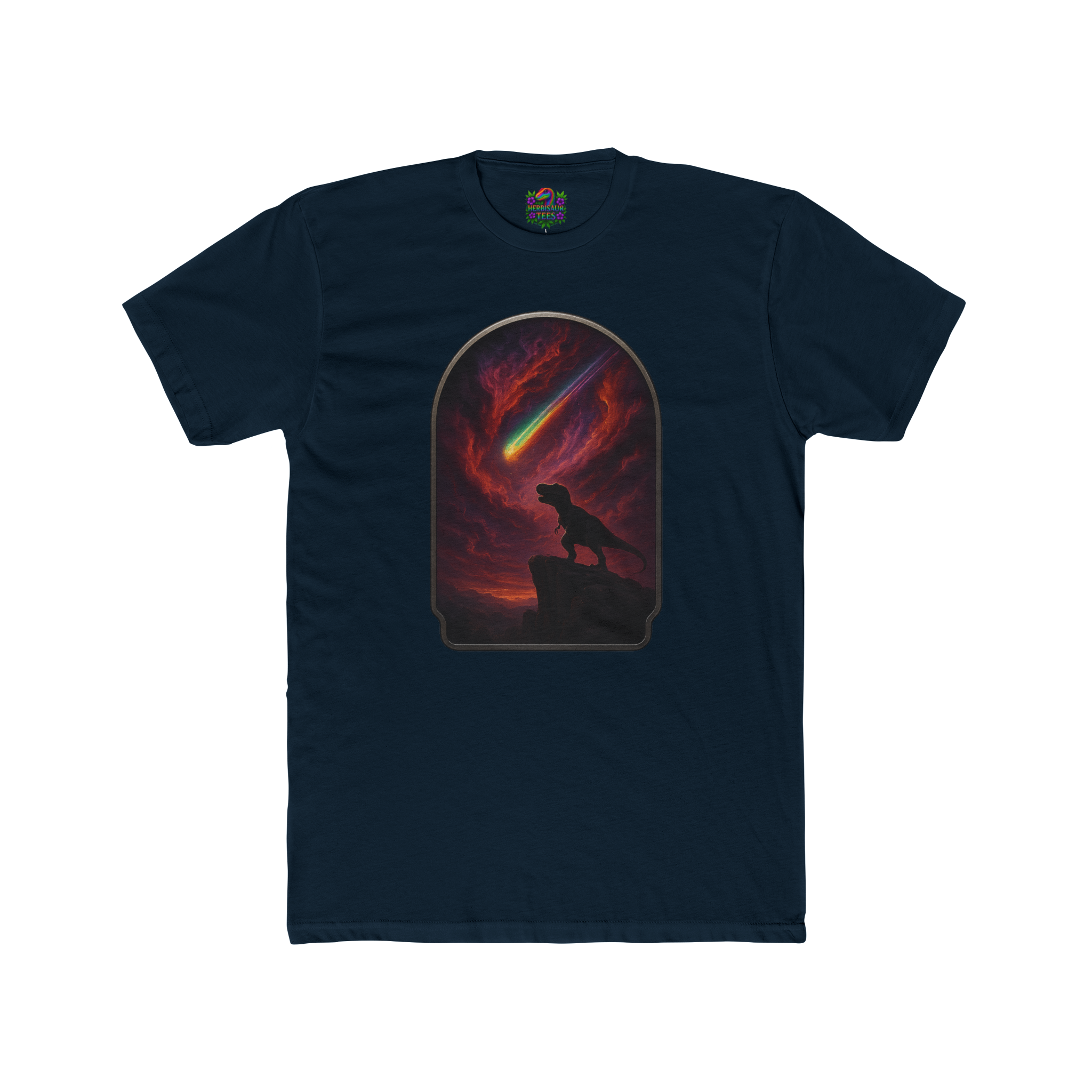 "Final Roar" Tyrannosaurus Rainbow Meteor Tee | Next Level 3600 Unisex Cotton Tee