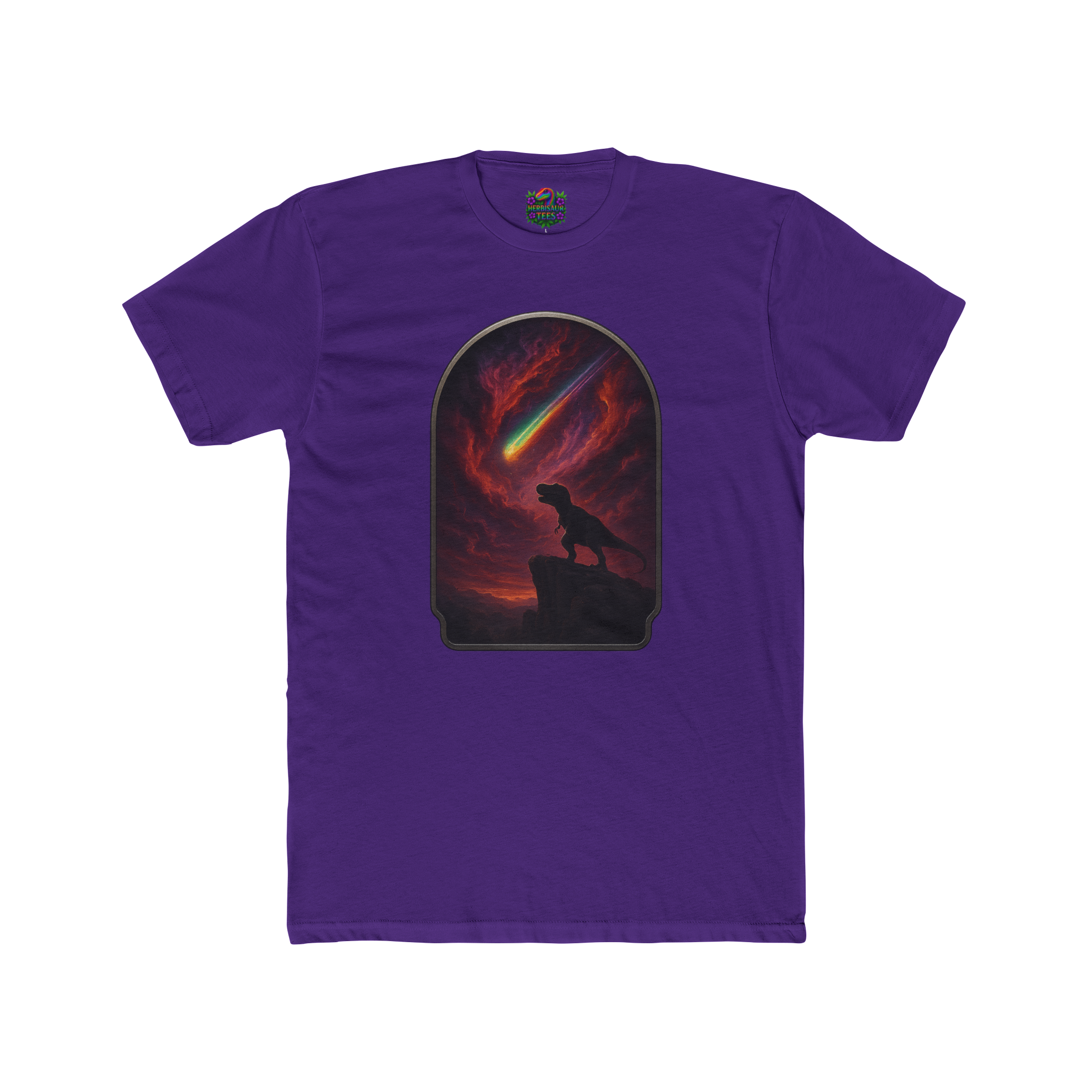 "Final Roar" Tyrannosaurus Rainbow Meteor Tee | Next Level 3600 Unisex Cotton Tee