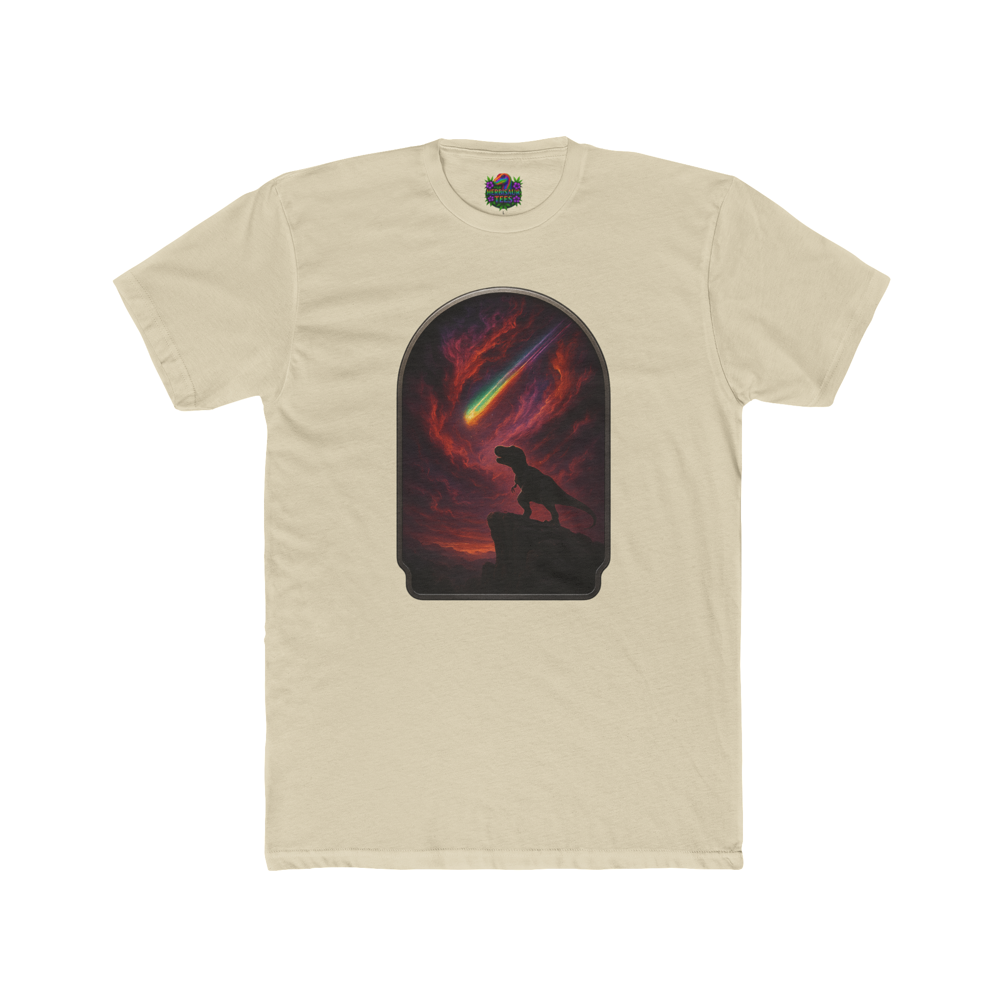 "Final Roar" Tyrannosaurus Rainbow Meteor Tee | Next Level 3600 Unisex Cotton Tee